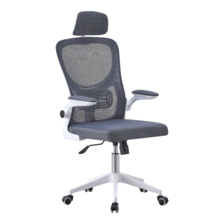 Štýlové kancelárske kreslo, sivá-biela