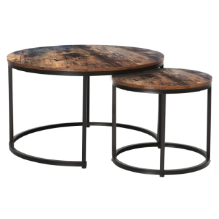 Minimalistický set 2 konferenčných stolíkov, orech-čierna