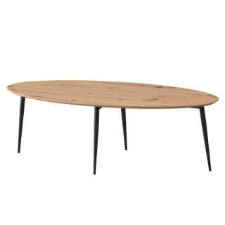 Oválny konferenčný stolík, dub artisan-čierna