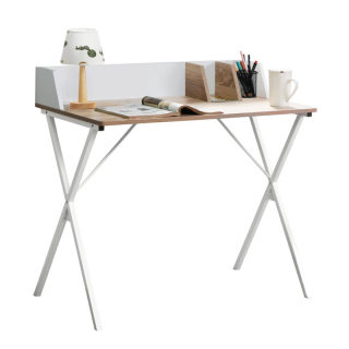 Jednoduchý praktický PC stôl, dub svetlý-biela