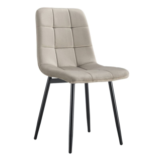 Stolička s nohami z kovu, sivohnedá Taupe Velvet látka