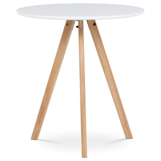 Okrúhly jedálenský stôl s bielou MDF doskou 70