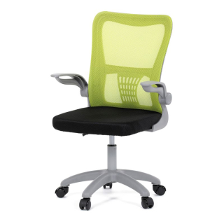 Kancelárska stolička, zelená sieťovina, šedý plast