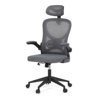 Kancelárska stolička, šedá sieťovina, čierny plast