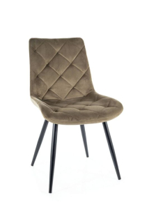 Stolička do jedálne, čierny mat-oliwka bluvel 77