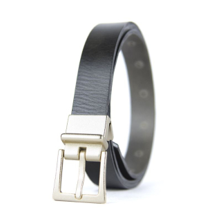 Kožený dámsky opasok BRUSH GOLD, šírka 2.5cm - Olivová