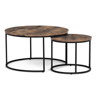 Set 2 ks stolíkov, MDF, dekor staré drevo