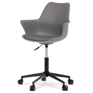 Stolička kancelárska, šedá plastová škrupina