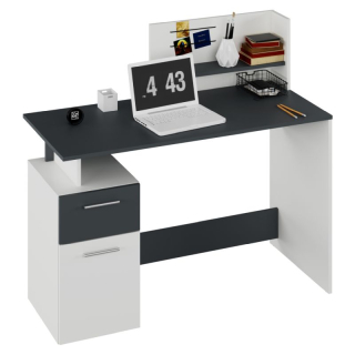 PC stôl z fóliovanej drevotriesky, biela/grafit