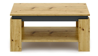Elegantný konferenčný stolík, 90x50, dub artisan-antracyt