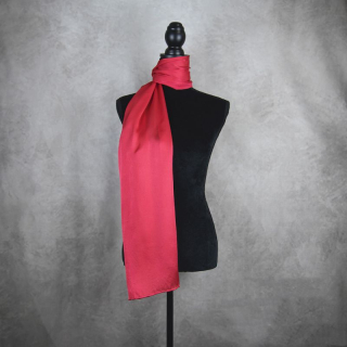 Hodvábny šál RUŽOVO-ČERVENÝ, Vyrobený na Slovensku, 175 x 45cm