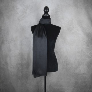 Hodvábny šál ČIERNY, Vyrobený na Slovensku, 175 x 45cm