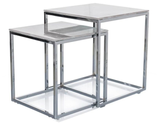 Set konferenčných stolíkov, strieborná-efekt mramoru