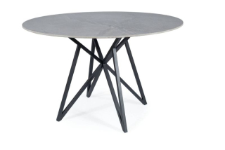 Okrúhly jedálenský stôl 120, čierny-sivý