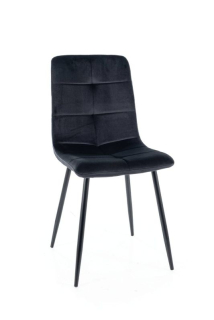 Originálna jedálenská stolička, čierny mat-čierna bluvel 19