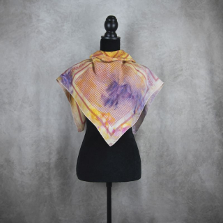 Hodvábna šatka KOHÚTIA STOPA MIX FARIEB, 80 x 80cm