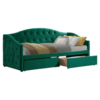 Čalúnená posteľ s úložným priestorom 90x200, zelená Velvet látka