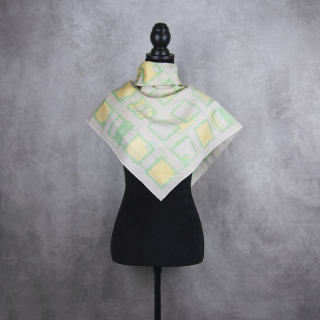 Hodvábna šatka ŠTVORCE ZELENÝ MIX, 85 x 85cm