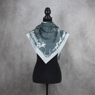 Hodvábna šatka TMAVO ŠEDÝ KÔŇ, 85 x 85cm