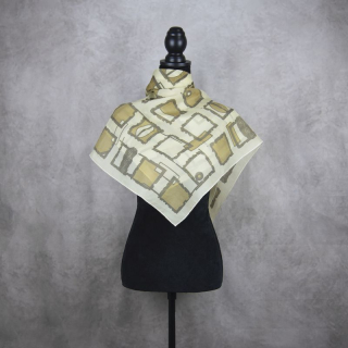 Hodvábna šatka KHAKI ŠTVORCE, 85 x 85cm