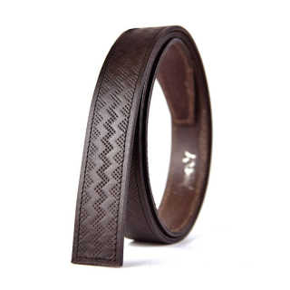 Kožený remeň pre opasky s automatickou prackou, šírka 3cm, tmavo hnedý dekor