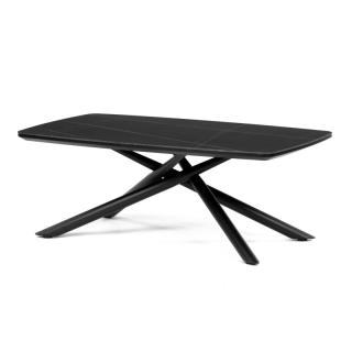 Stôl konferenčný, doska spekaná keramika 120x70cm, čierny mramor