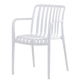 Moderná plastová stolička do jedálne, biela