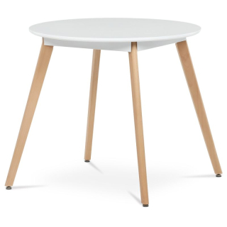 Okrúhly jedálenský stôl s bielou MDF doskou 80