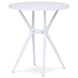 Okrúhly plastový jedálenský stôl biely