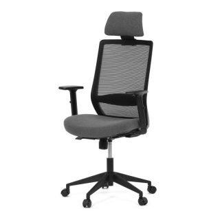 Moderné kancelárske kreslo, čierna MESH sieťovina, čierna látka