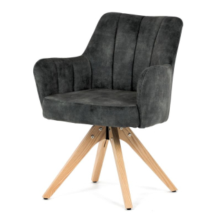 Stolička jedálenská, otočný mechanizmus 360 °, taštičkové pružiny, tmavo zelená