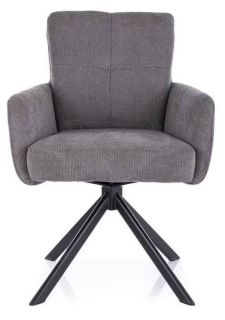 Jedálenská stolička s podrúčkami, čierna-sivá 11, otočná o 180 stupňov