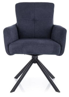 Jedálenská stolička s podrúčkami, čierna-atramentová 89, otočná o 180 stupňov