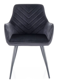 Moderná stolička s nadčasovým dizajnom a podrúčkami, čierny mat-čierna bluvel 19