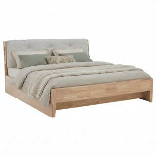 Manželská posteľ, 160x200, masívne drevo, prírodná, úložný priestor