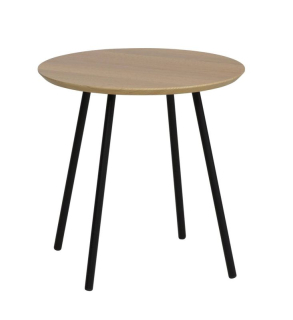 Moderný konferenčný stolík okrúhly, dub-čierny mat