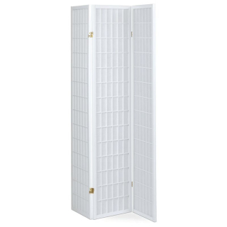 Štýlový 3-dielny paraván s drevenou konštrukciou v bielej farbe