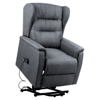 Pohodlné elektrické relaxačné polohovacie kreslo s podnožou svetlosivé