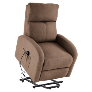 Pohodlné elektrické relaxačné polohovacie kreslo s podnožou svetlohnedé
