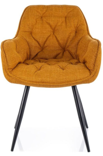 Jedálenská stolička s podrúčkami, čierny mat-curry 68