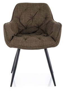 Jedálenská stolička s podrúčkami, čierny mat-oliwka 77