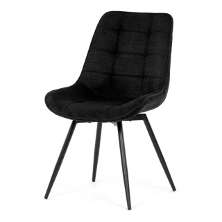 Stolička jedálenská, otočný mechanizmus 90, čierna látka 