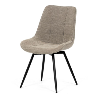 Stolička jedálenská, otočný mechanizmus 90, béžová látka 