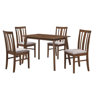 Jedálenský set z kaučukového dreva 1+4 v orechovom prevedení