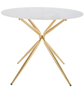 Okrúhly jedálenský stôl 90, zlatá-biely