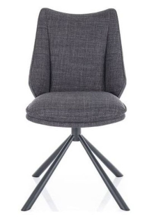 Štýlová jedálenská stolička s funkciou otáčania, čierna-tmavo sivá 16