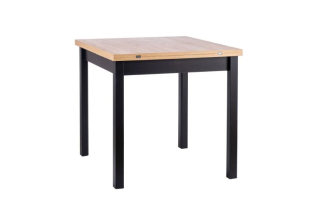 Jedálenský stôl rozkladací z MDF 80-160, dub artisan-čierna