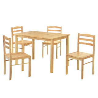 Moderný jedálenský set  1+4, masívne drevo, prírodná