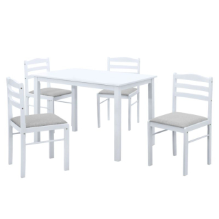 Moderný jedálenský set  1+4, biela-béžovosivá