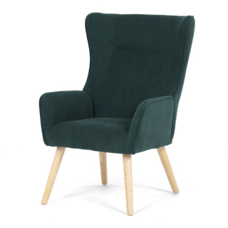 Moderné elegantné kreslo, poťah zelená menčestrová látka